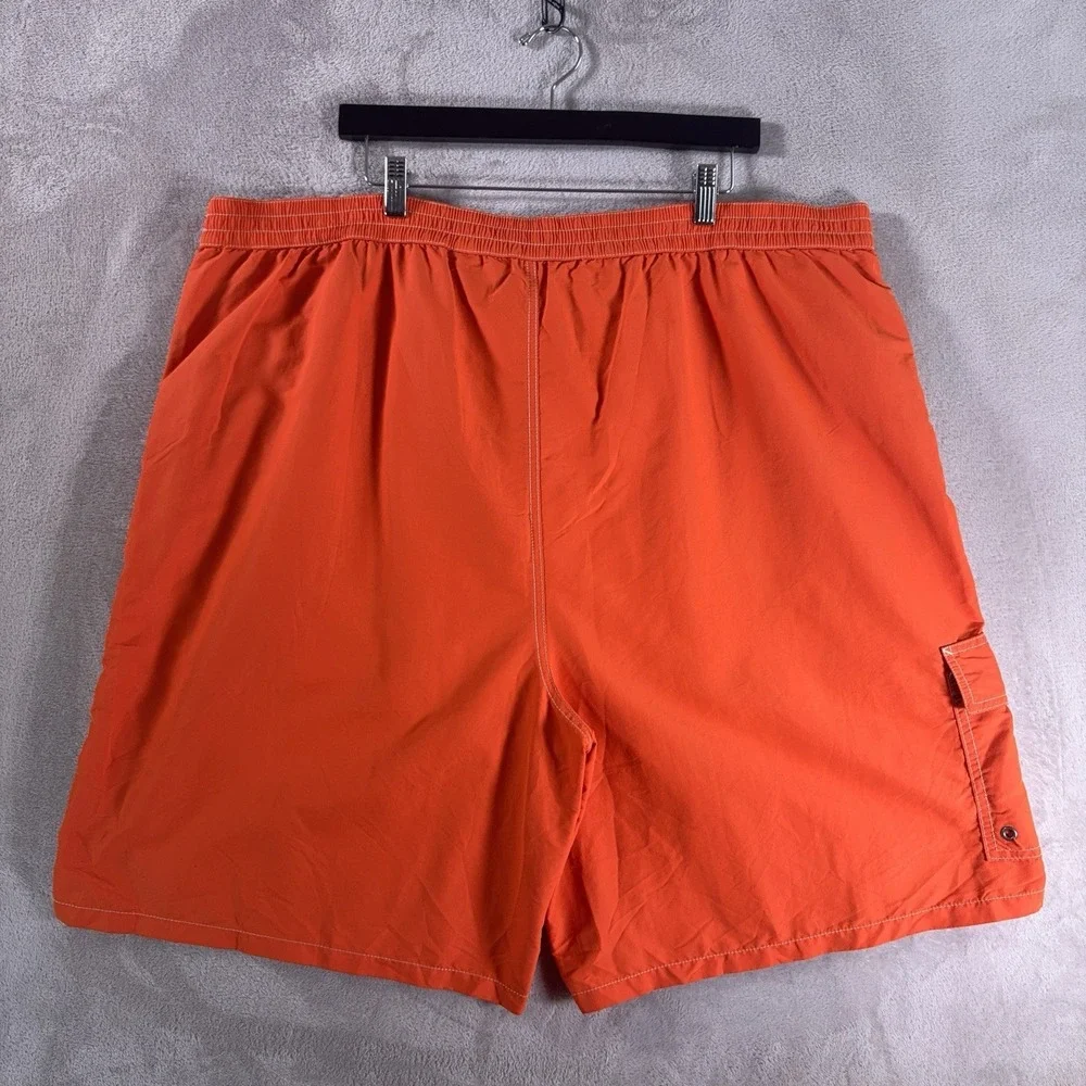 Polo Ralph Lauren Swim Trunks Mens 3XLT Orange Cargo Pony Logo Drawstring